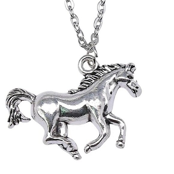 Sterling Silver Horse Necklace Earrings Set HorseBit, Snaffle, D Ring Charm - Picture 7 of 11